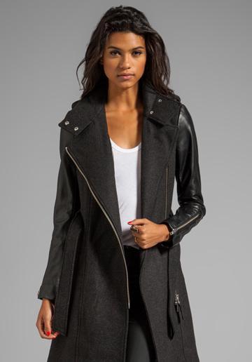 Mackage Dale Mini Argyle Coat In Charcoal