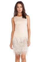 Sleeveless Embellished Dress With Ostrich Feathers