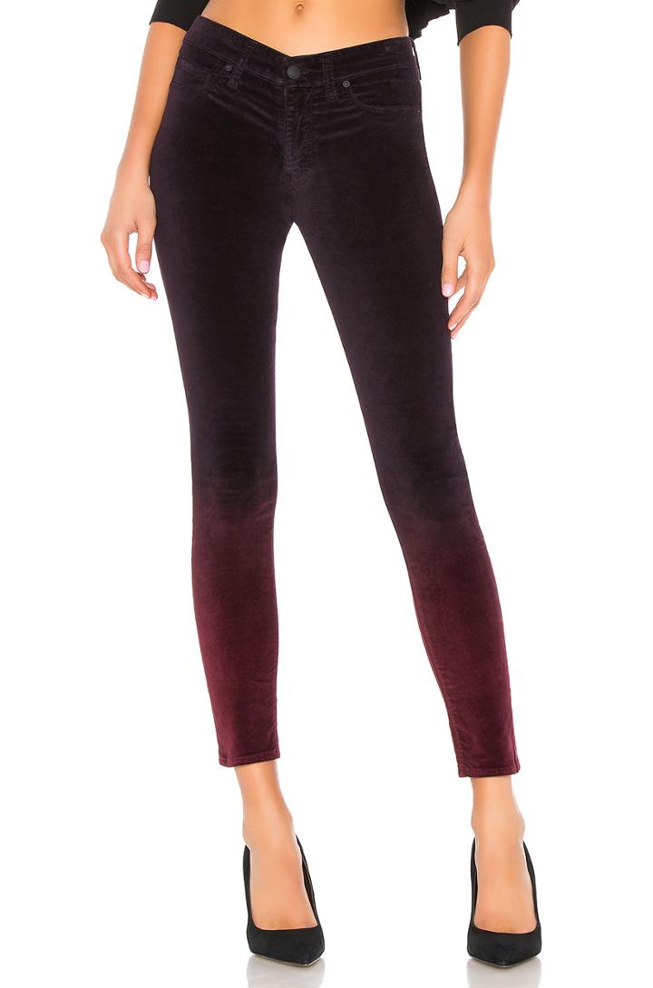 Nico Velvet Mid Rise Ankle Super Skinny