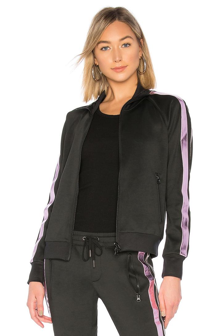 Metallic Stripe Track Jacket
