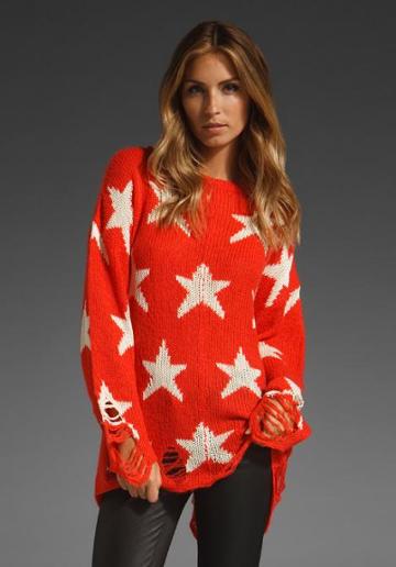 Wildfox Couture Seeing Stars Lennon Sweater In Red