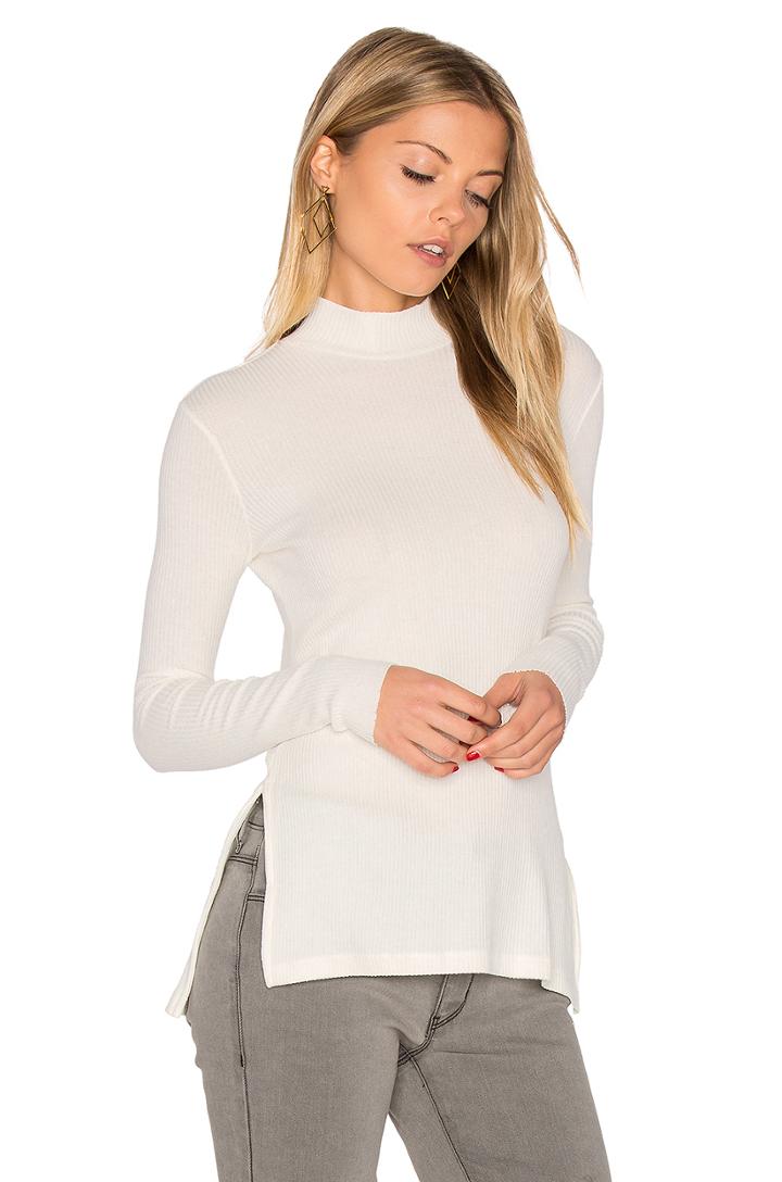 Long Sleeve Mock Neck Slit Tunic