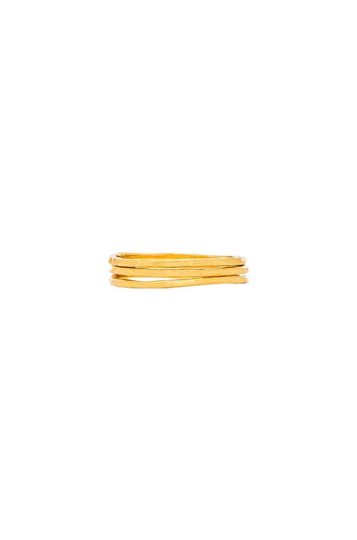 Hammered G Midi Ring Set Of 3