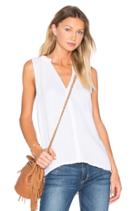 Double Gauze Split Neck Lace Trim Tank