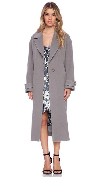 Mason By Michelle Mason Oversized Maxi Coat In Slate