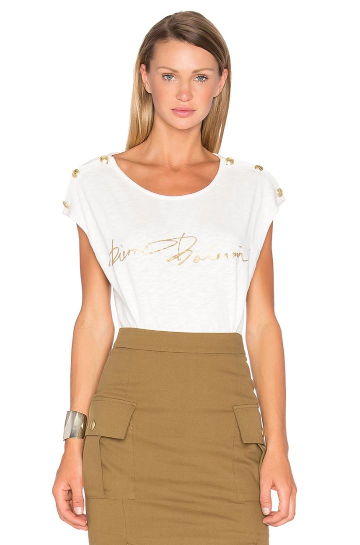 Stud Sleeve Logo Tee