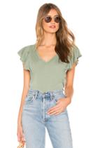Flounce V Neck Short Sleeve Tee