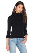 Cashmere Rib Long Sleeve Turtleneck Top