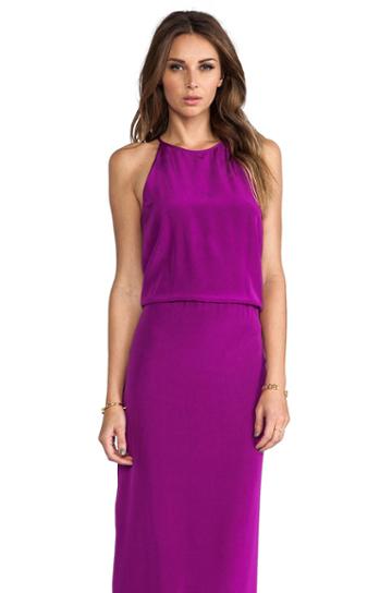 Tibi Silk Halter Dress In Purple