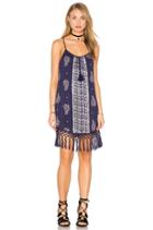 Sleeveless Scoop Neck Fringe Hem Dress