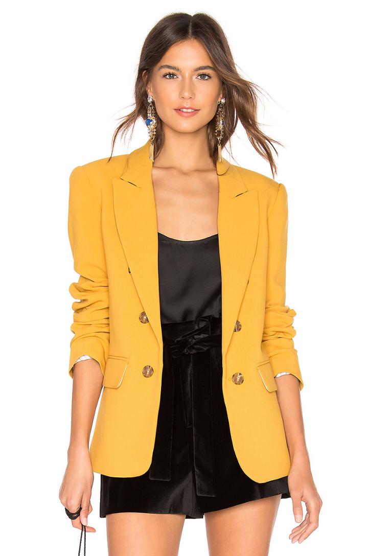 Ruched Sleeve Blazer