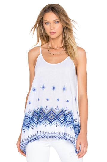 Embroidered Spaghetti Strap Top