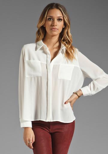 Minkpink It's A Mans World Oversize Button Down Shirt In White