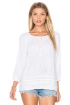 Double Gauze 3/4 Sleeve Keyhole Blouse