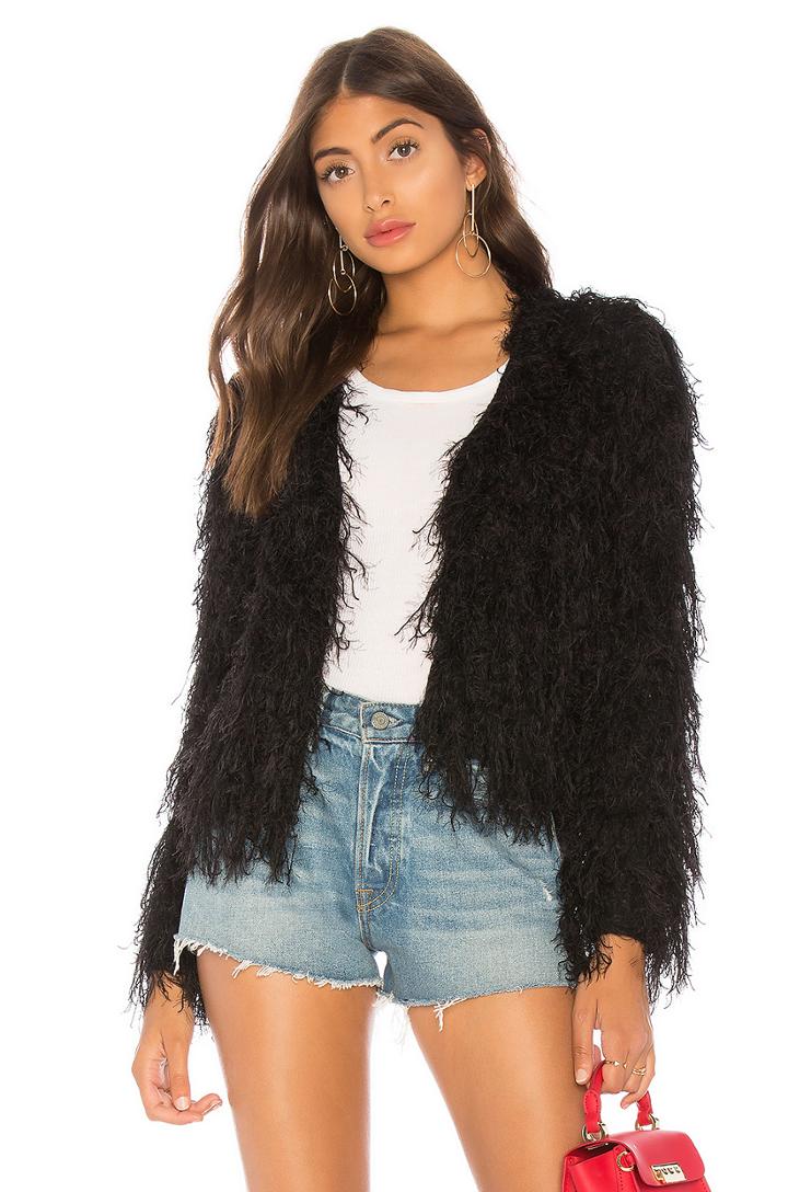 Louie Furry Black Coat