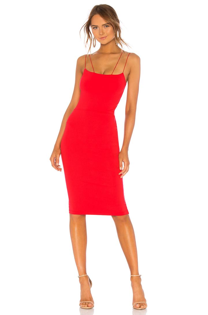 Asymmetrical Strap Midi Dress