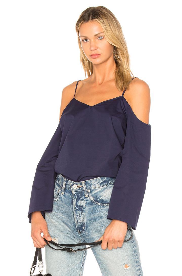Cold Shoulder Cascade Sleeve Blouse