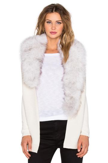 Removable Saga Fox Fur Collar Cardigan