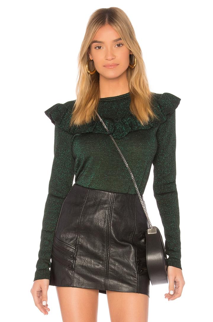 Ruffle Neckline Pullover