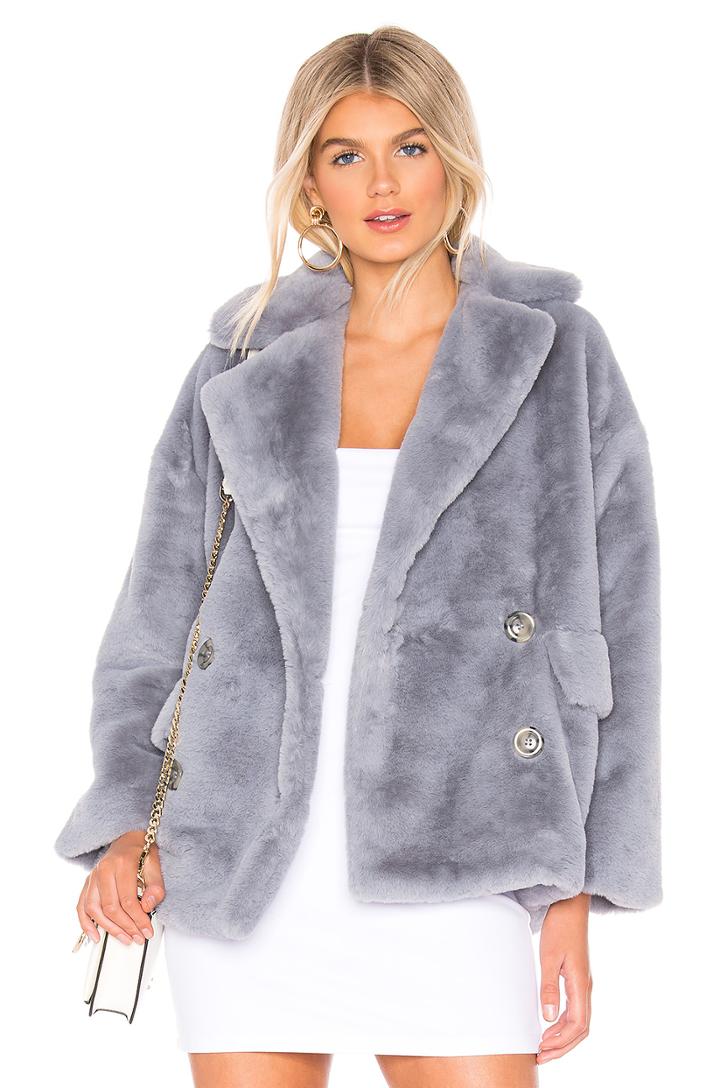 Solid Kate Faux Fur Coat