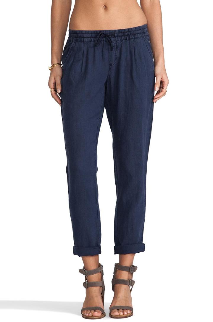 Michael Stars Pleated Cuffed Pant In Navy