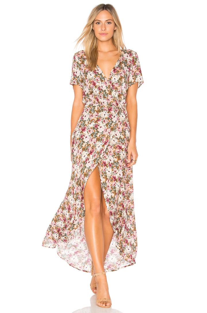 Wild Rose Maxi Wrap Dress