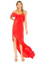 Asymmetrical Ruffle Gown