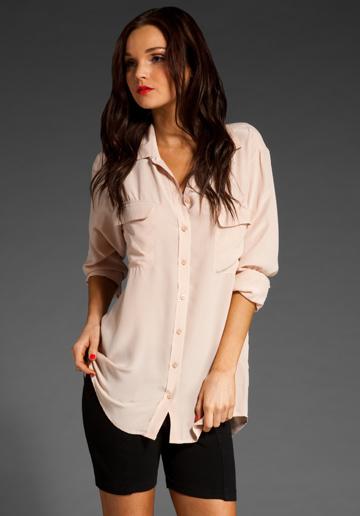Equipment Signature Blouse In Nude