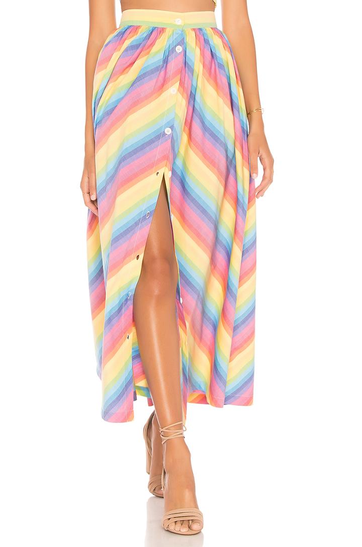 Button Front Skirt