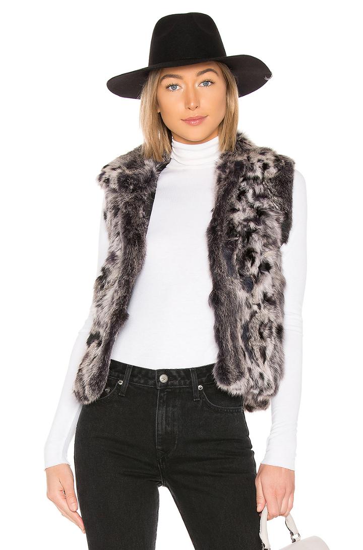 Animal Printed Fur Vest
