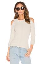 Pointelle Cold Shoulder Sweater