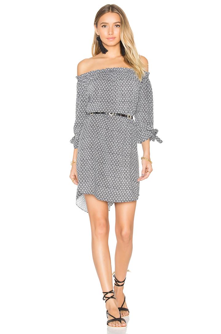 Geo Print Off Shoulder Dress