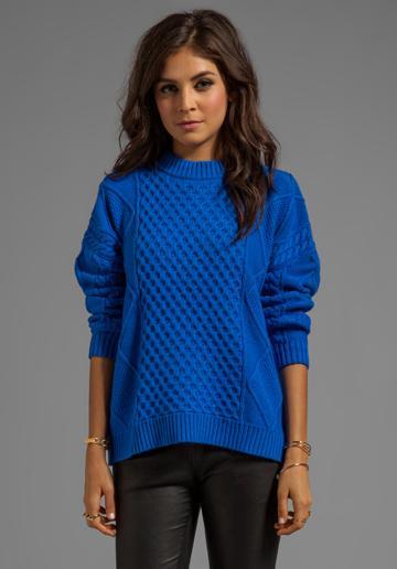 Central Park West Caribou Oversized Pullover In Blue