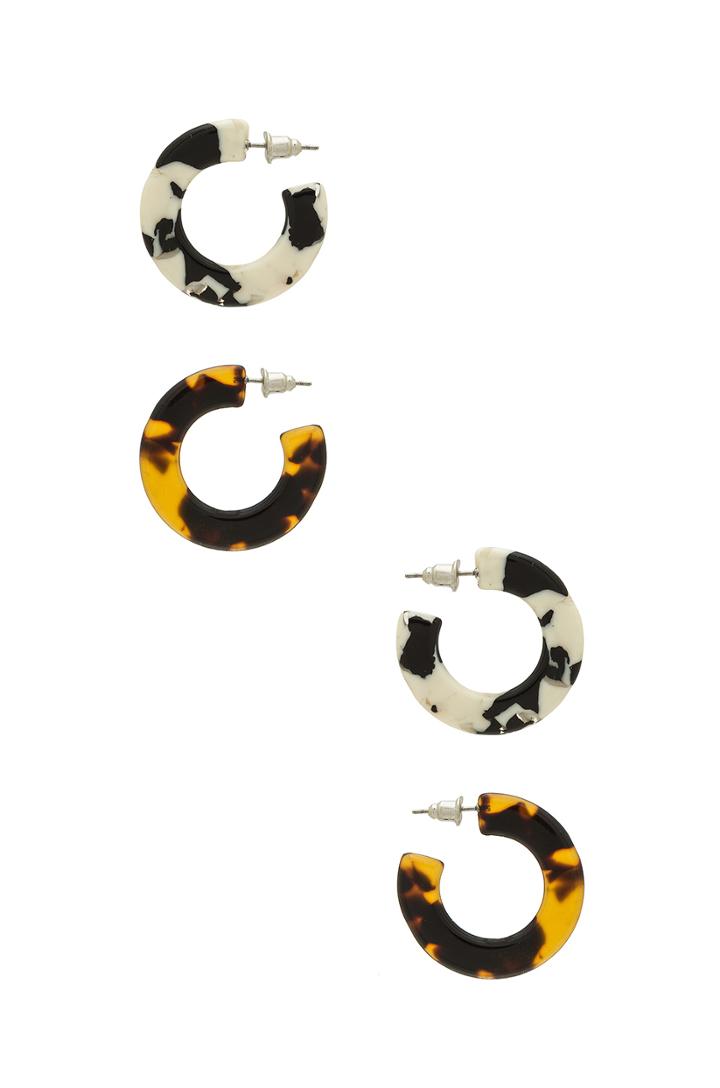 Printed Hoop Earring Set