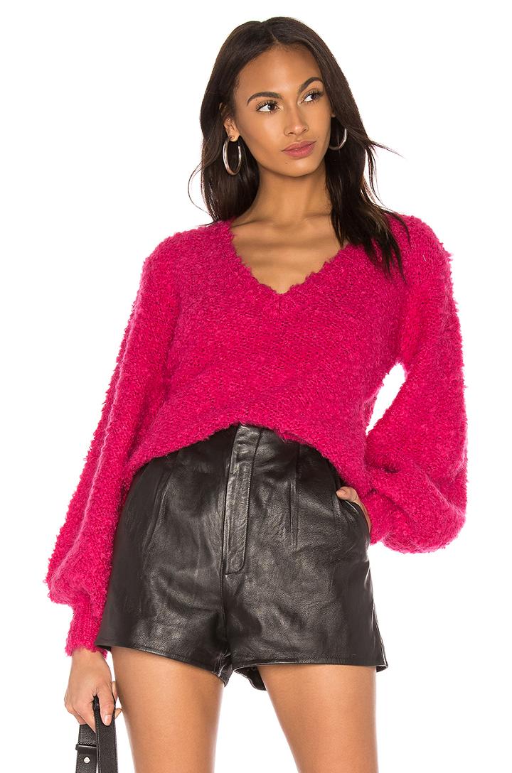 Coco Knit Sweater In Rose Red