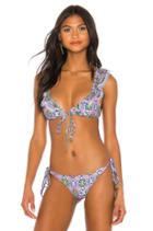 Lace Trim Frilly Bikini Top