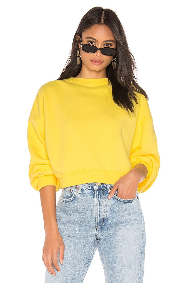 Balloon Sleeve Cropped Sweatshirt