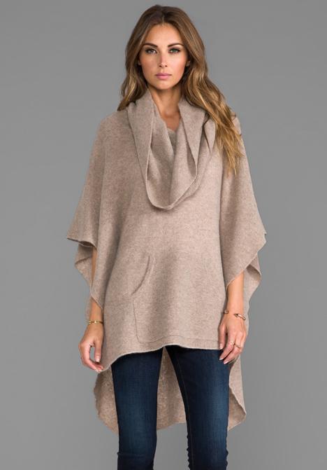 360 Sweater Laurel Cashmere Poncho In Brown