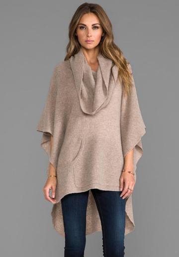 360 Sweater Laurel Cashmere Poncho In Brown