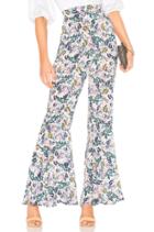 Ruffle Hem Cropped Palazzo Pant In Whisper White Multi