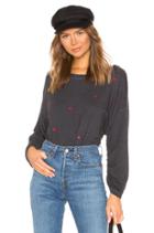 Heart Patches Ruched Sleeve Sweatshirt