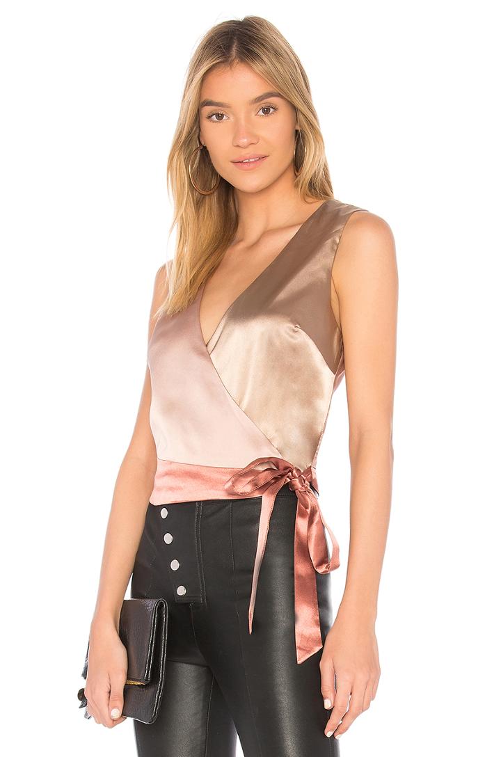 Colour Block Wrap Top