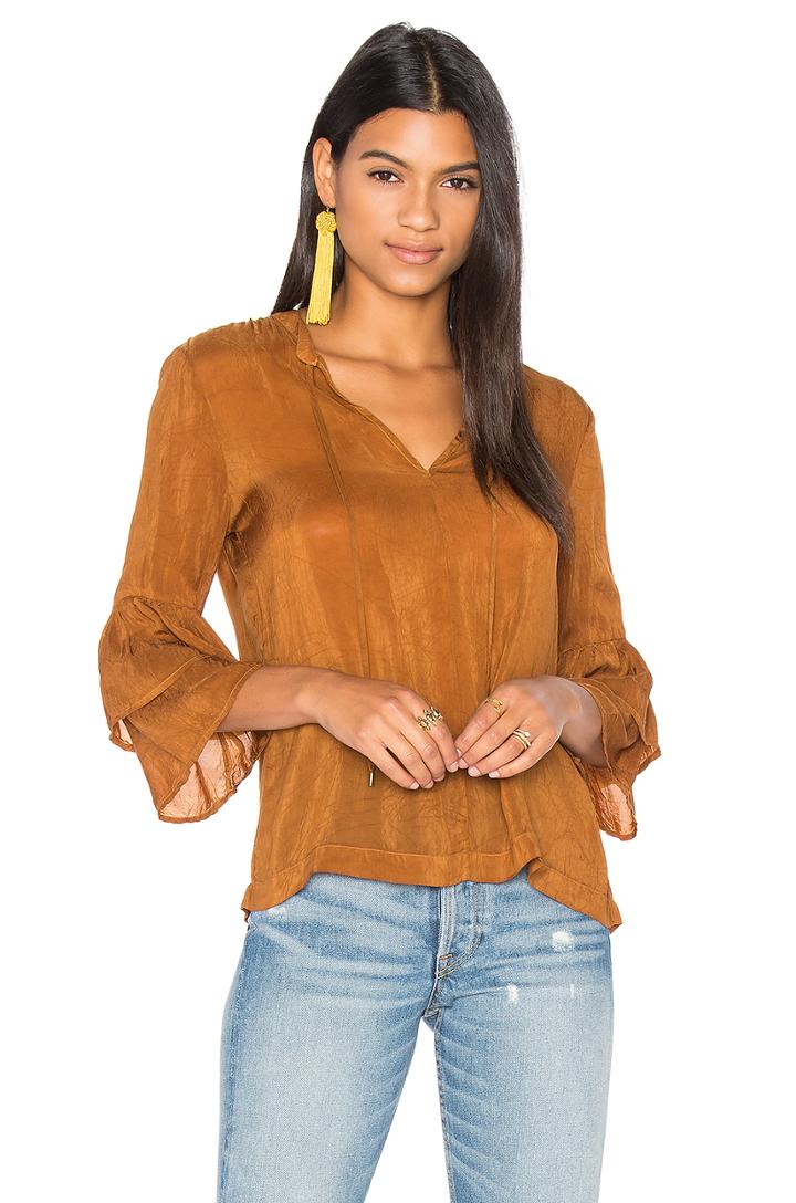 Ruffled Peasant Sleeve Top