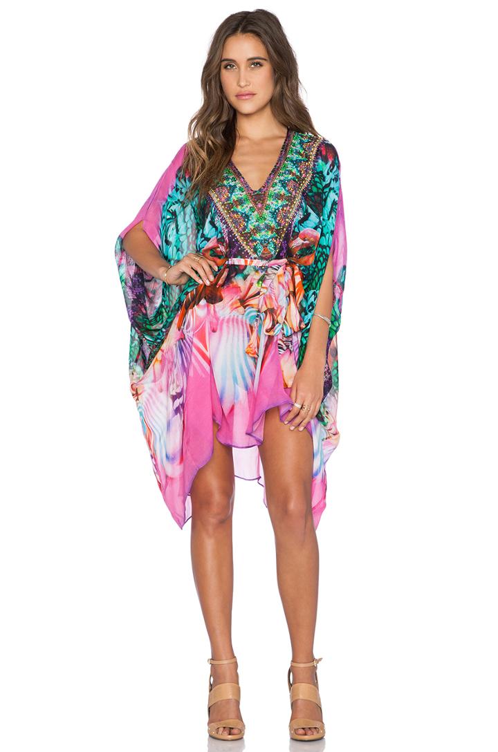 Short Sheer Belted Kaftan