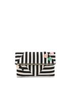 Patchwork V Foldover Clutch With Pins