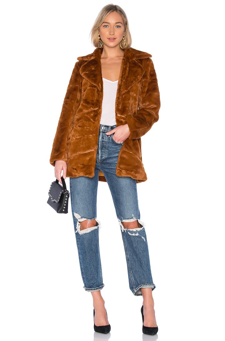 Pumpkin Spice Faux Fur Coat