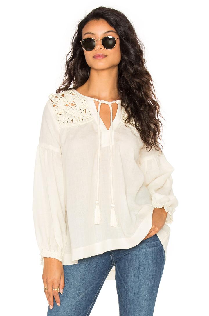 Long Sleeve Tied Neck Blouse
