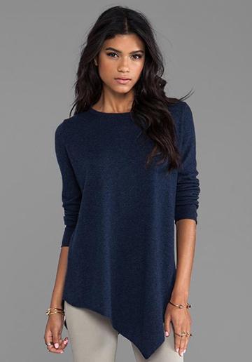 Joie Solid Wool Cashmere Tambrel Sweater In Navy