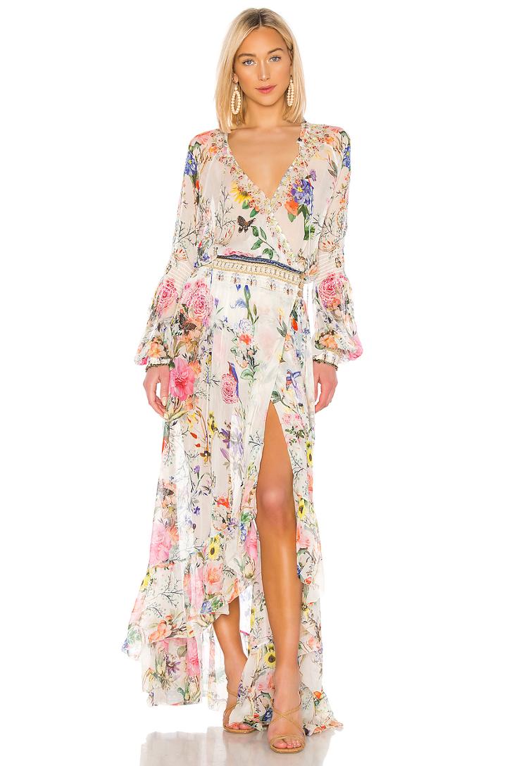 Blouson Sleeve Wrap Dress