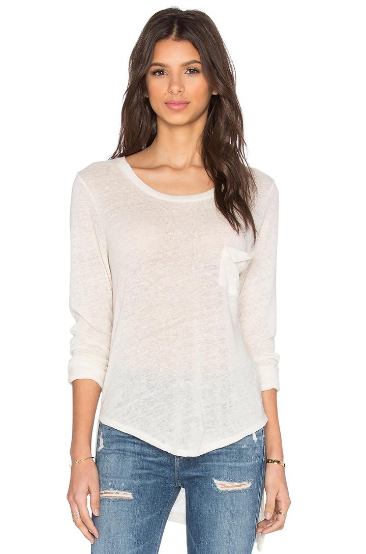 Long Sleeve Torn Pocket Tee